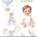 Decor transfer 20x30 Sweet Baby Boy 3 hojas