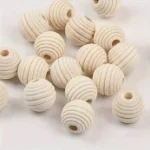 Pack Bola Chupetero Madera Con Rayas 16 Mm