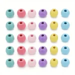 Pack Bola Rosa Chupeteros Abalorio Madera 18 Mm