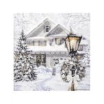 Hoja Servilleta Casa Navideña