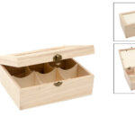 Caja Té 6Divisiones 22.5X16.5X8.7Cm Tapa Cristal