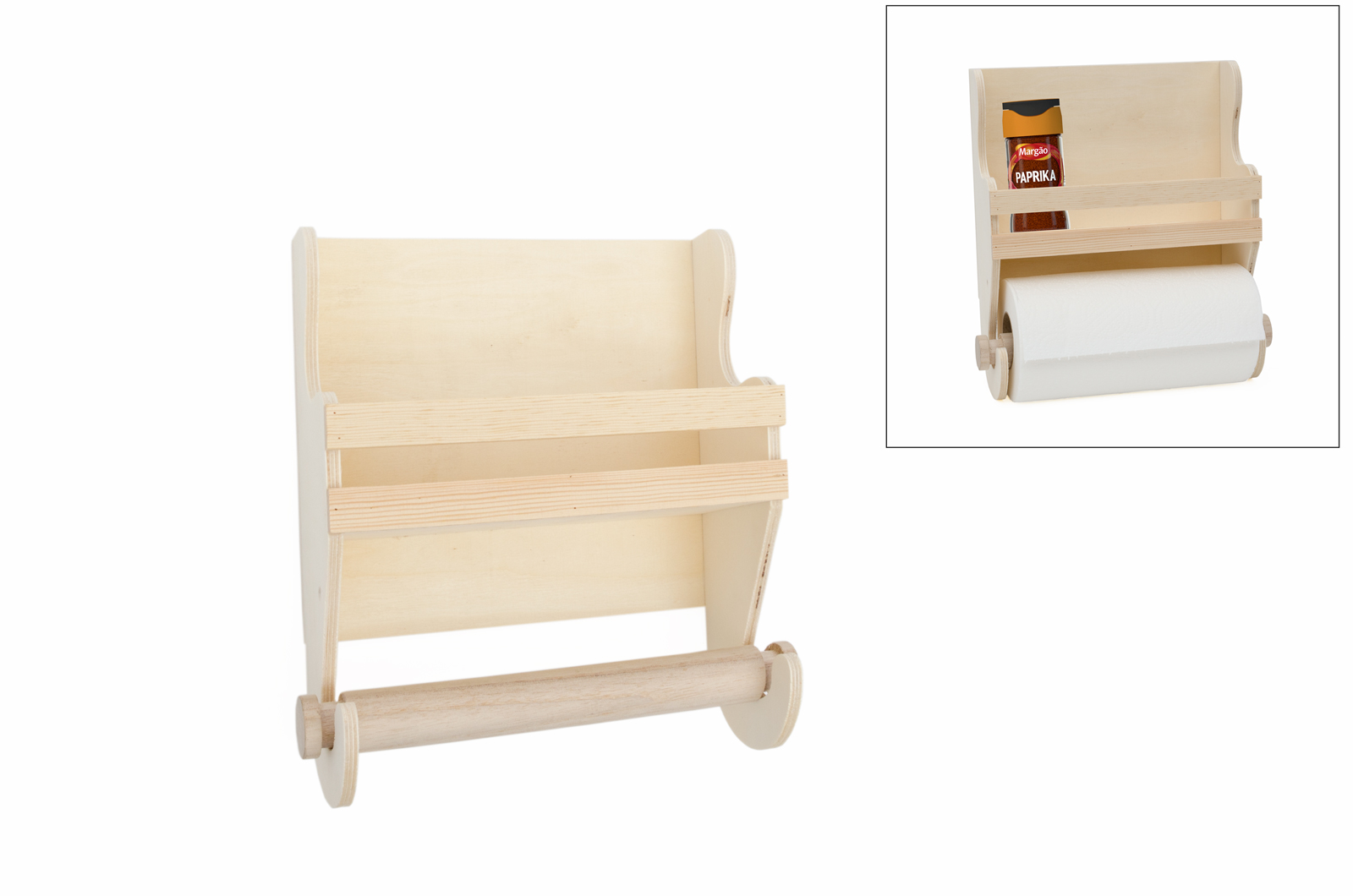 118-87898_24X9X28CM-1 Porta Rollo Cocina Y Especiero 23.5x9.5X28Cm - Imagen 1