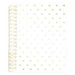Planner Agenda color blanco con Foil de corazones dorado con bolígrafo