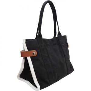 Bolso Shopper  negro y blanco 100% Algodón 340gr 32x23x17