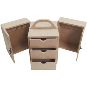 Caja Maletin en MDF con 3 cajones 33,5x16,5x20