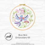 kit de Bordado Pajaro Azul