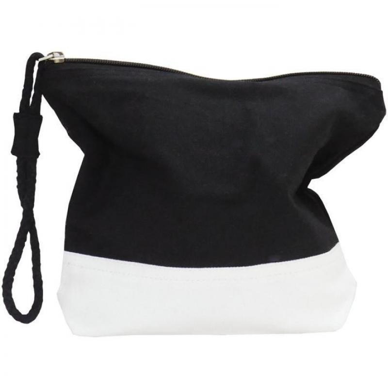 neceser-bicolor-negro-crudo-100-algodon-23x19x5cm Neceser Bicolor Negro/crudo100% algodón 280gr 23x19x5 - Imagen 1