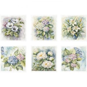 Papel de Arroz set de 6 hojas 14,8x14,8 mod RSM143