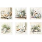 Papel de Arroz set de 6 hojas 14,8x14,8 mod RSM169