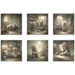 Papel de Arroz set de 6 hojas 14,8x14,8 mod RSM215