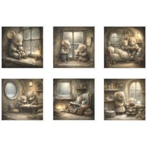 Papel de Arroz set de 6 hojas 14,8x14,8 mod RSM216