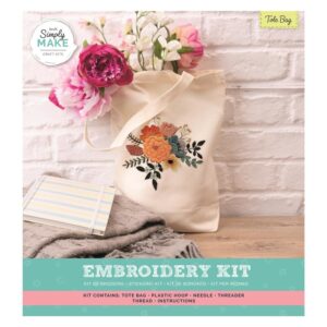 Kit de bordado tote bag  flores