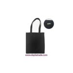 Tote bag de tela de Saco Negra grande con cremallera 38x43