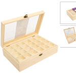 Caja de madera con 24 divisorios  30x20x8