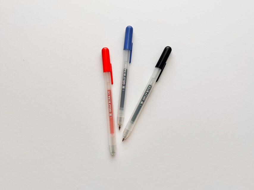 Retractable_Classic_3er_7_849e1 Set de 3 bolígrafos de gel punta retractil color negro, azul, rojo - Imagen 1