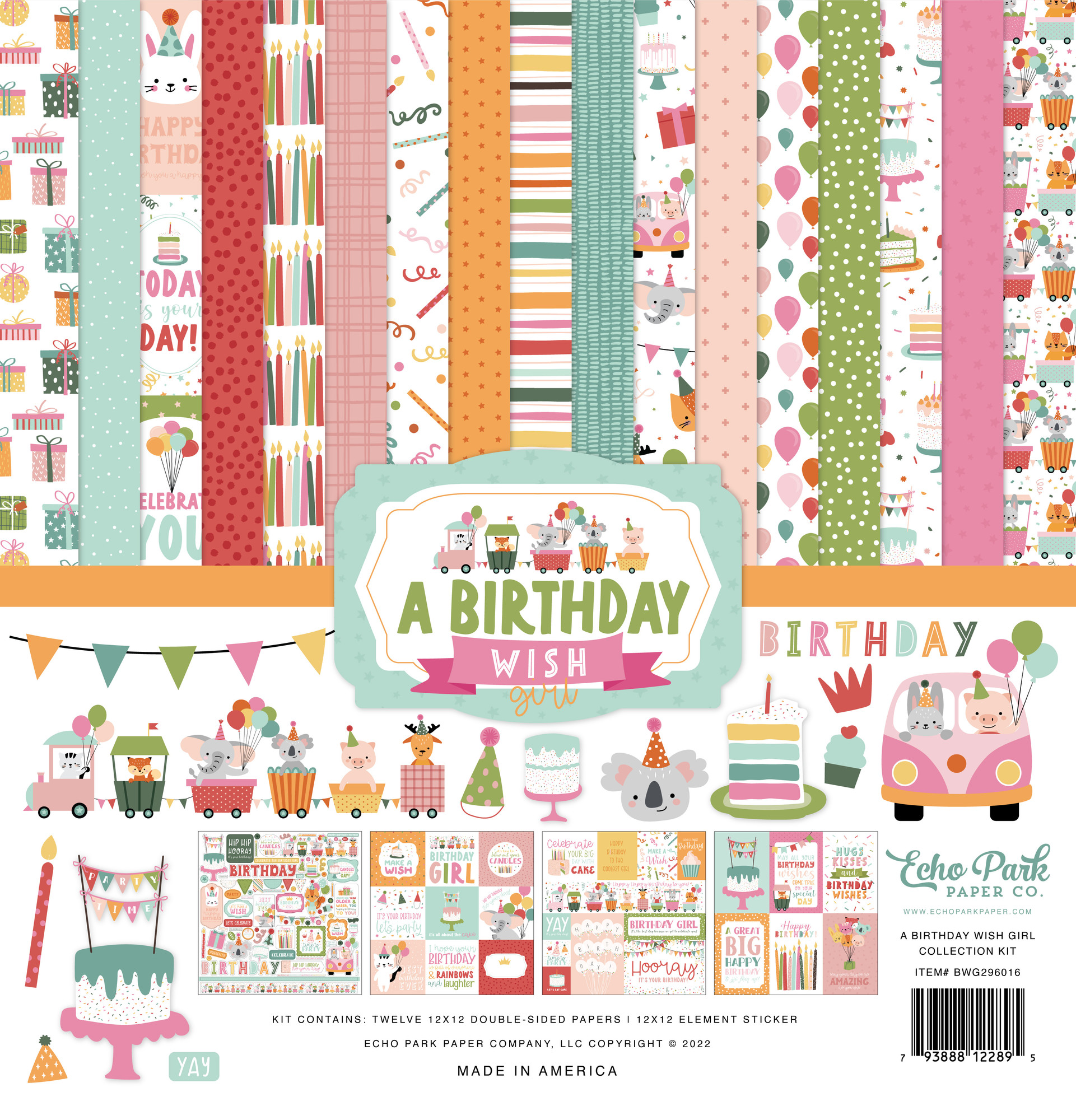 echo-park-a-birthday-wish-girl-12x12-inch-collecti Block 30x30 Birthday wish you - Imagen 1