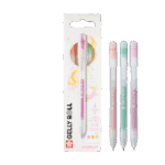 Set de 3 bolígrafos de gel punta retractil color pastel