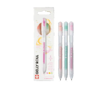 Set de 3 bolígrafos de gel punta retractil color pastel
