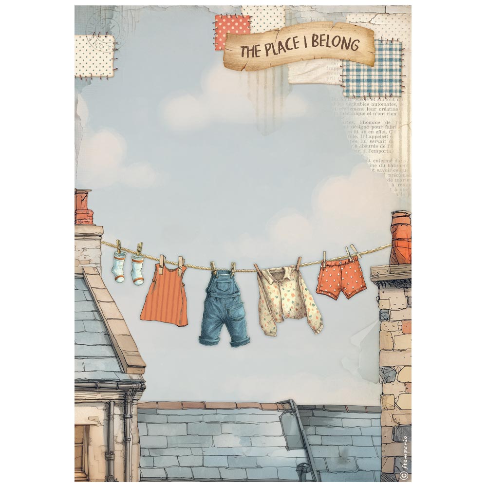 DFSA41088_1 Papel de arroz A4 - Family ropa fresca - Imagen 1