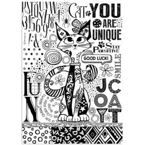 Papel de arroz A4 - Furry Friends impresión de un solo color gato