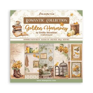 Block 30x30 de Scrapbooking 10 hojas (12"x12") 2 caras - Golden Harmony