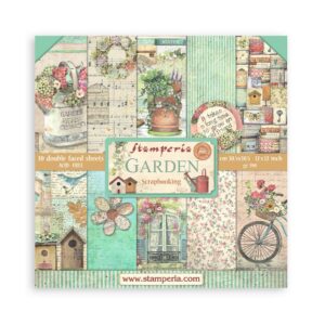 Block 30x30 de Scrapbooking 10 hojas (12"x12") 2 caras - Garden