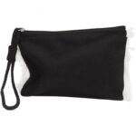Neceser negro flecos blancos 23x15