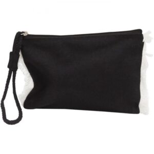 Neceser negro flecos blancos 23x15
