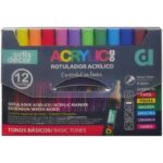 Set de 12 rotuladores Acrylic go 4-5 mm