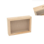 Cuadro con hucha de madera 12x17x4 con cristal