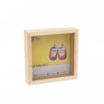 marco madera  cuadro con cristal 17x17x4
