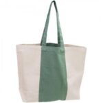 BOLSA BICOLOR MOSS/CRUDO 100% ALGODON 285GR. 50X36X12CM.