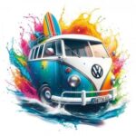 TRANSFER DTF TEXTIL 24x23cm. Furgo Hippie 1