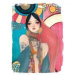 TRANSFER DTF TEXTIL 25x30cm. Boho Girl 3