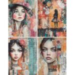 TRANSFER DTF TEXTIL 25x30cm. Female Portrait  (4 Mod.)