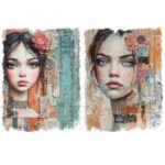 TRANSFER DTF TEXTIL 25x30cm. Female Portrait A (2 Mod.)