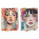 TRANSFER DTF TEXTIL 25x30cm. Female Portrait B (2 Mod.)