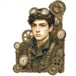 TRANSFER DTF TEXTIL 25x30cm. Steampunk Boy