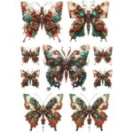 TRANSFER UV PREMIUM L 20x25cm. Mariposas Vintage